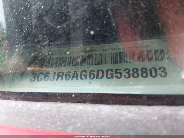 45435539 :رقم المزاد ، 3C6JR6AG6DG538803 vin ، 2013 Ram 1500 Tradesman مزاد بيع