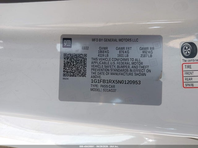 Chevrolet Camaro 2022 1G1FB1RX5N0120953 Image 9