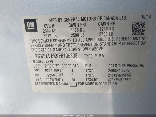 2GKFLVEK9F6195898 GMC Terrain Sle-1