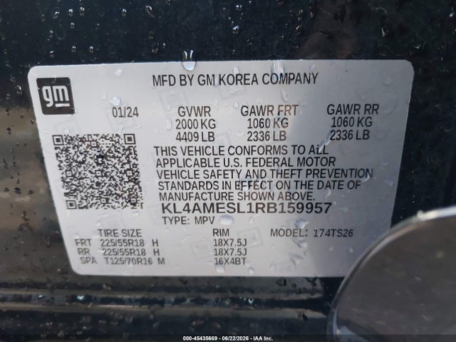 Продаж на аукціоні авто 2024 Buick Encore Gx Sport Touring Awd, vin: KL4AMESL1RB159957, номер лоту: 45435669