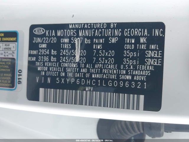 KIA Telluride S 2020 5XYP6DHC1LG096321 Image 9