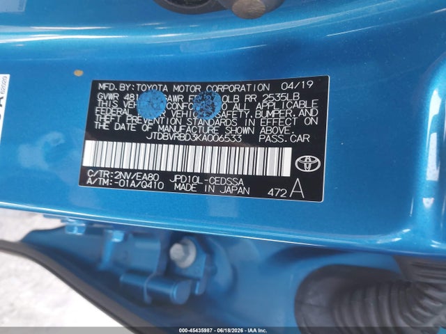 Toyota Mirai 2019 JTDBVRBD3KA006533 Image 9