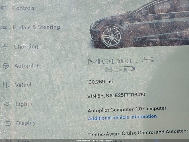 Tesla Model S 70d/85d/p85d 2015 5YJSA1E25FF116410 Image 15