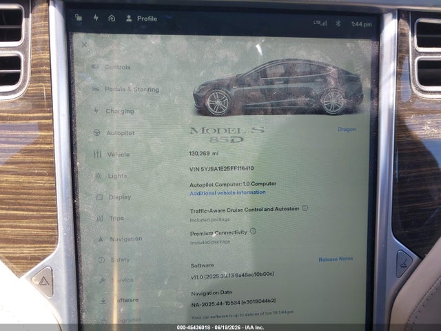 Tesla Model S 70d/85d/p85d 2015 5YJSA1E25FF116410 Image 7