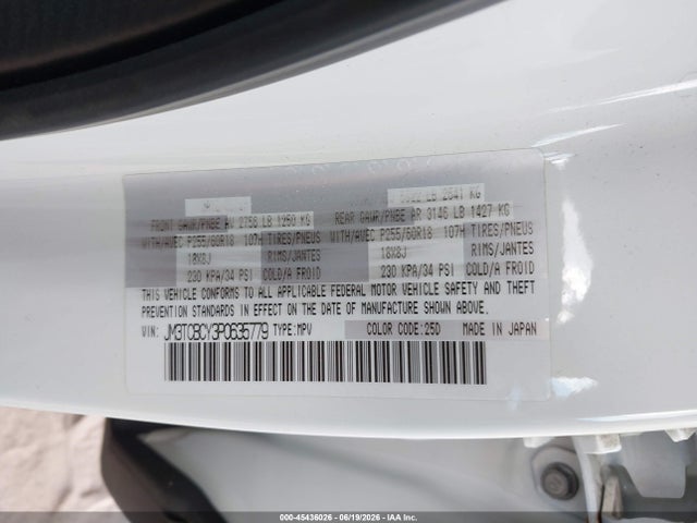 Aukcja sprzedaży 2023 Mazda Cx-9 Touring, vin: JM3TCBCY3P0635779, numer aukcji: 45436026