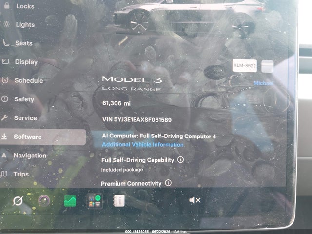 5YJ3E1EAXSF061589 Tesla Model 3 Long Range Rear-wheel Drive/standard Rear-wheel Drive