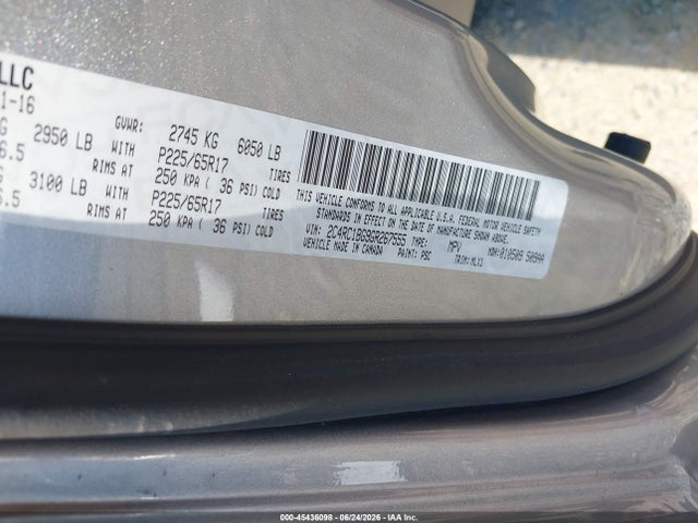 45436098 :رقم المزاد ، 2C4RC1BG9GR267555 vin ، 2016 Chrysler Town & Country Touring مزاد بيع