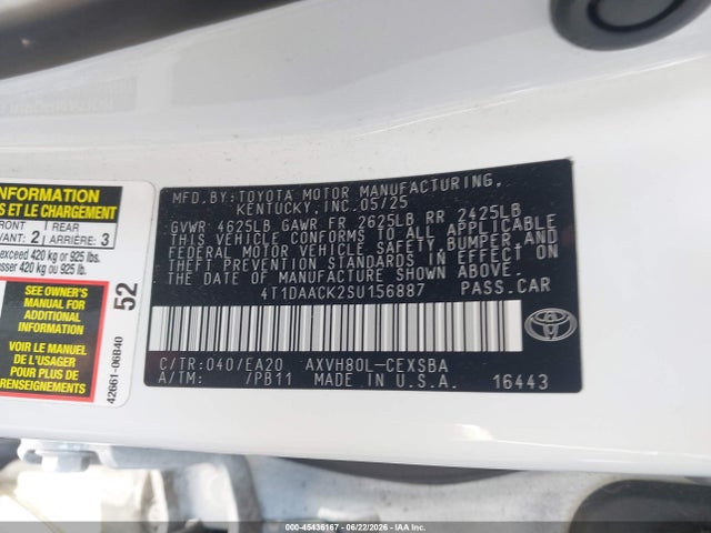4T1DAACK2SU156887 Toyota CAMRY SE