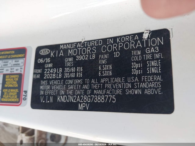 KIA Soul 2016 KNDJN2A28G7388775 Image 9
