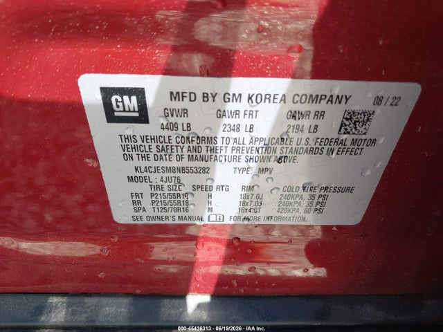 KL4CJESM8NB553282 Buick Encore Awd Preferred