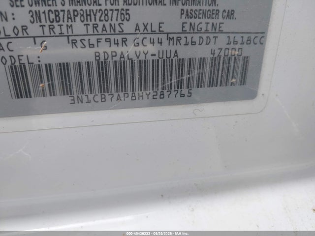 3N1CB7AP8HY287765 Nissan Sentra Nismo