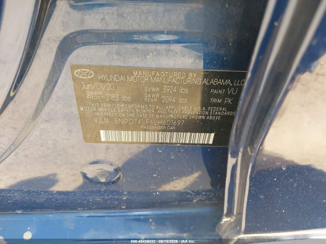 Hyundai ELANTRA SE 2020 5NPD74LF6LH601697 Image 9