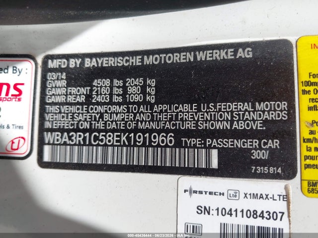 Aukcja sprzedaży 2014 Bmw 435i, vin: WBA3R1C58EK191966, numer aukcji: 45436444