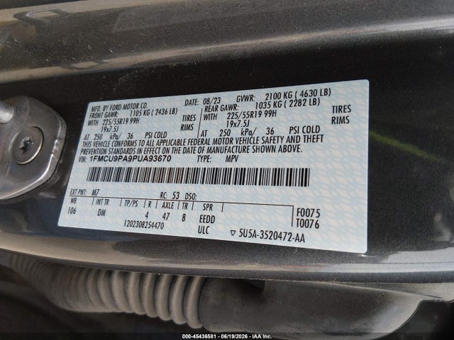 1FMCU9PA9PUA93670 Ford Escape St-line Elite