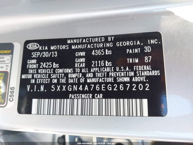 KIA OPTIMA EX 2014 5XXGN4A76EG267202 Image 9