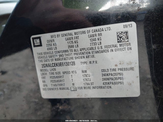 Chevrolet Equinox 2lt 2014 2GNALCEK9E6130128 Image 9
