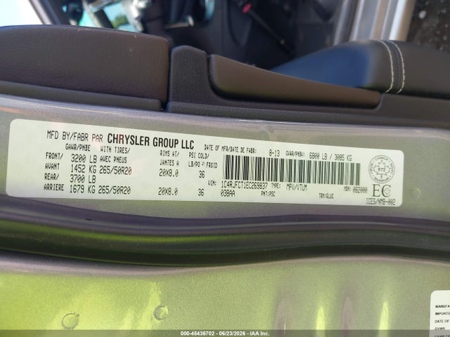Aukcja sprzedaży 2014 Jeep Grand Cherokee Overland, vin: 1C4RJFCT1EC269837, numer aukcji: 45436702