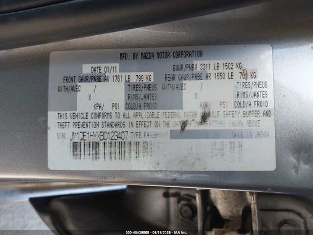 Aukcja sprzedaży 2011 Mazda Mazda2 Sport, vin: JM1DE1HYXB0123407, numer aukcji: 45436809