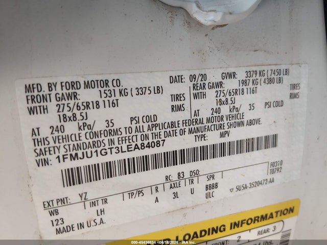 1FMJU1GT3LEA84087 Ford Expedition Xl