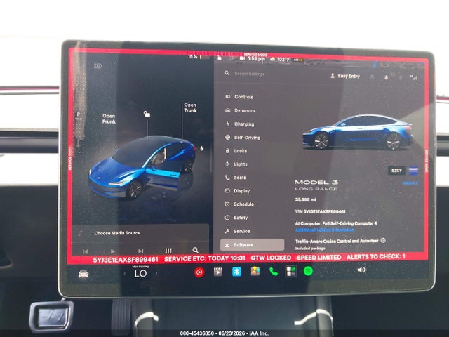 Продаж на аукціоні авто 2025 Tesla Model 3 Long Range Rear-wheel Drive/standard Rear-wheel Drive, vin: 5YJ3E1EAXSF899461, номер лоту: 45436850