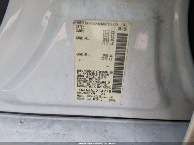 Nissan Altima 2.5 Sr 2016 1N4AL3AP7GC254778 Image 9