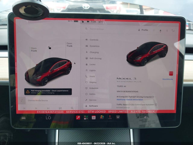 Tesla Model 3 Long Range/mid Range/standard Range/standard Range Plus 2019 5YJ3E1EA1KF411045 Image 7