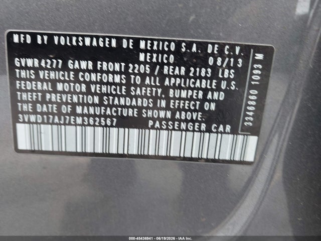 3VWD17AJ7EM362567 Volkswagen Jetta 1.8t Se