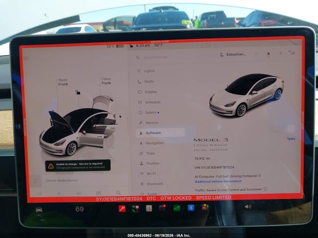 Tesla Model 3 Long Range Dual Motor All-wheel Drive 2022 5YJ3E1EB4NF187024 Image 7