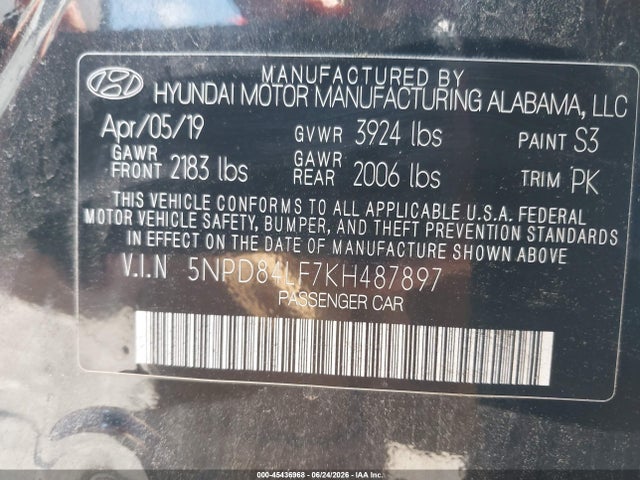 Hyundai Elantra Value Edition 2019 5NPD84LF7KH487897 Image 9