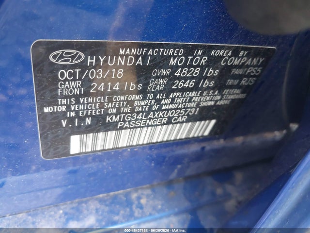 Продажа на аукционе авто 2019 Genesis G70 2.0t Advanced, vin: KMTG34LAXKU025731, номер лота: 45437158