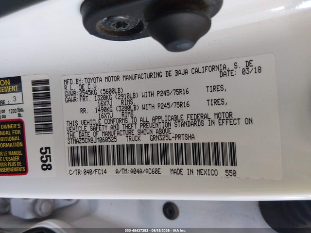 3TMAZ5CN8JM060525 Toyota Tacoma Sr5 V6