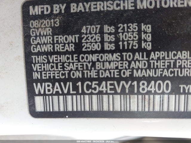 Aukcja sprzedaży 2014 Bmw X1 Xdrive28i, vin: WBAVL1C54EVY18400, numer aukcji: 45437468