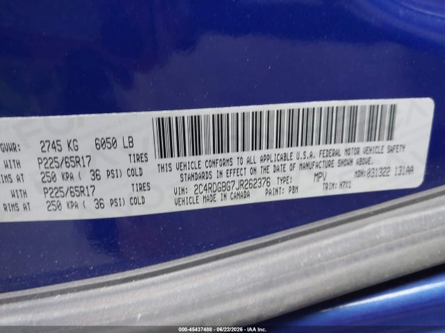 Dodge Grand Caravan Se 2018 2C4RDGBG7JR262376 Image 9