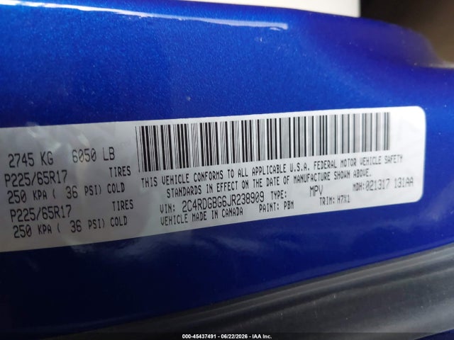 Dodge Grand Caravan Se 2018 2C4RDGBG6JR238909 Image 9
