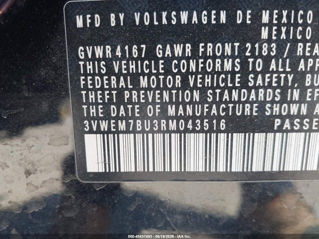3VWEM7BU3RM043516 Volkswagen Jetta 1.5t Se