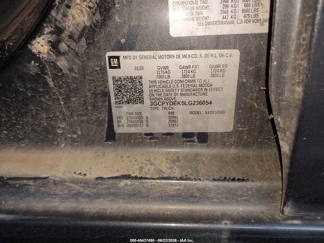 3GCPYDEK5LG236054 Chevrolet Silverado 1500 4wd Short Bed Lt