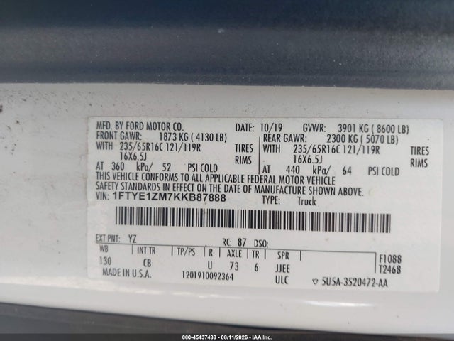 1FTYE1ZM7KKB87888 Ford Transit-150