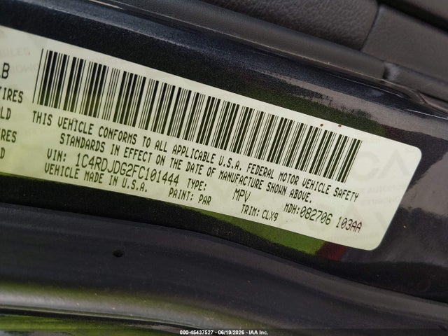 Dodge DURANGO LIMITED 2015 1C4RDJDG2FC101444 Image 9