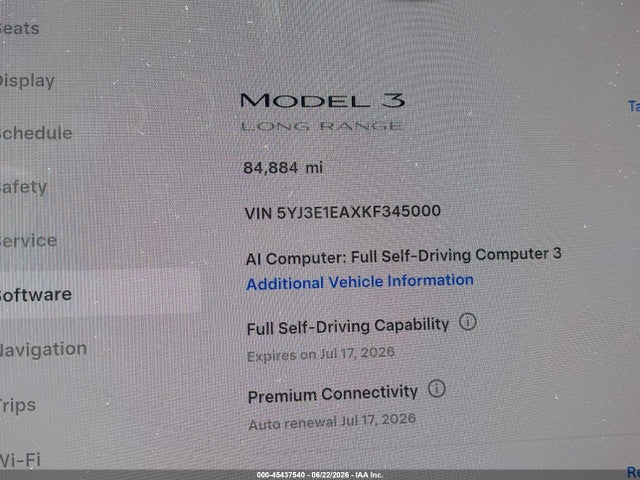 Tesla Model 3 Long Range/mid Range/standard Range/standard Range Plus 2019 5YJ3E1EAXKF345000 Image 15