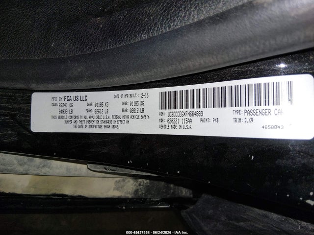Продаж на аукціоні авто 2015 Chrysler 200 C, vin: 1C3CCCEGXFN664883, номер лоту: 45437558