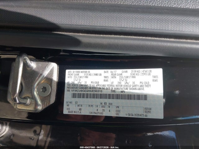 Ford ESCAPE SE 2017 1FMCU9GD2HUE50313 Image 9