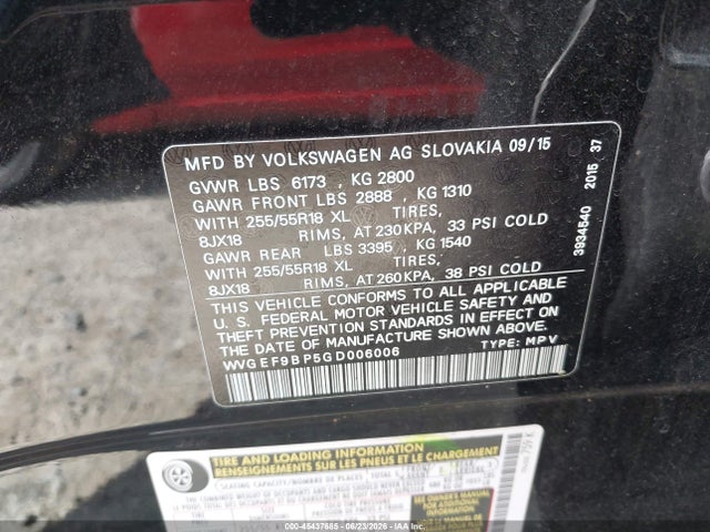 WVGEF9BP5GD006006 Volkswagen Touareg Vr6 Sport