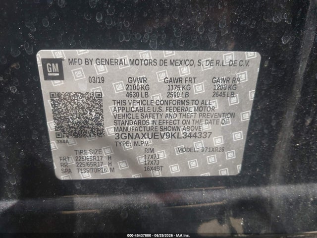 Chevrolet EQUINOX LT 2019 3GNAXUEV9KL344337 Image 9