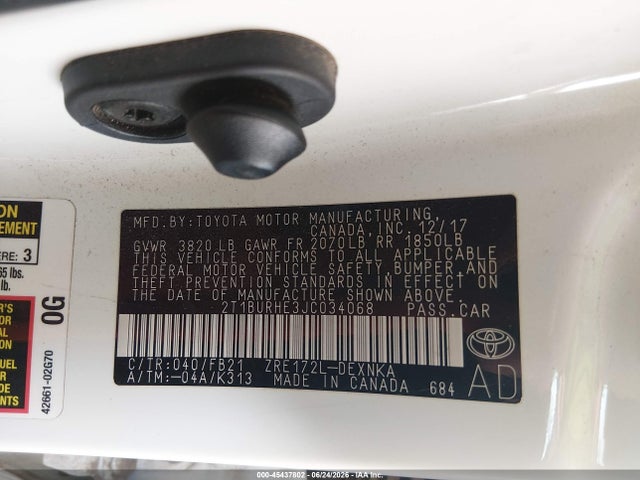 Toyota COROLLA LE 2018 2T1BURHE3JC034068 Image 9