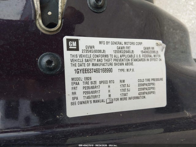 Продажа на аукционе авто 2006 Cadillac Srx V6, vin: 1GYEE637460168990, номер лота: 45437810