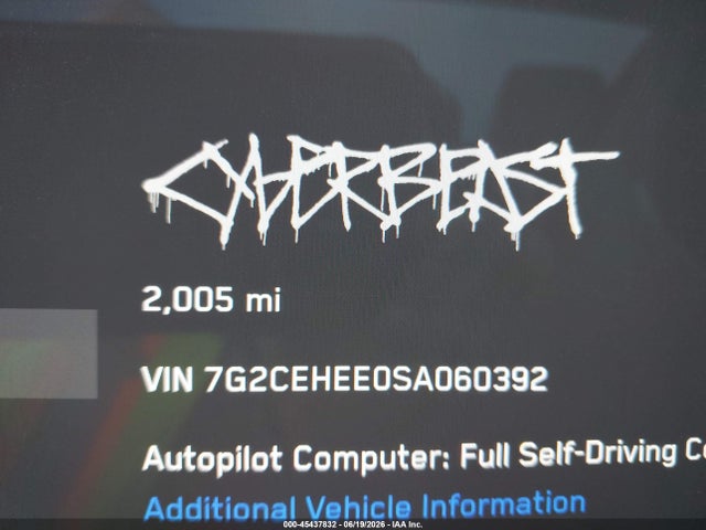 7G2CEHEE0SA060392 Tesla Cybertruck