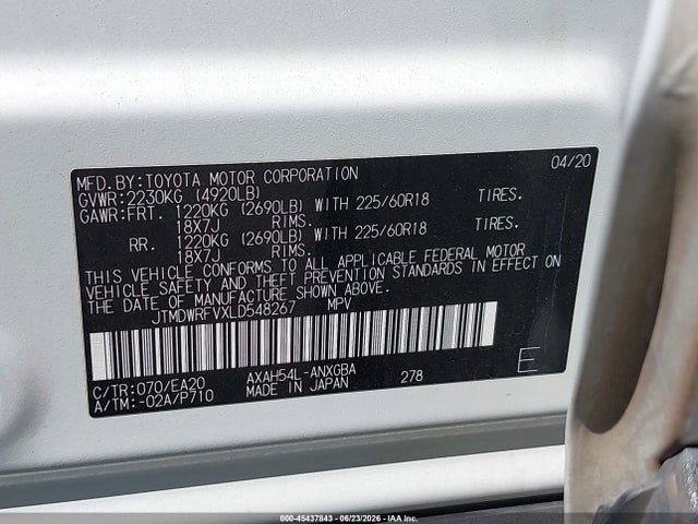 JTMDWRFVXLD548267 Toyota Rav4 Hybrid Limited