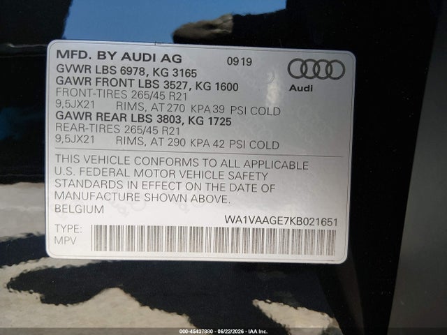 Audi E-tron Premium Plus 2019 WA1VAAGE7KB021651 Image 9