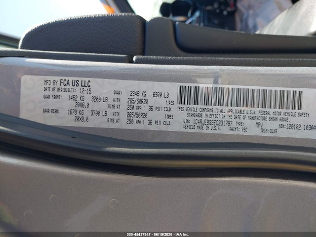 1C4RJEBG9FC231787 Jeep Grand Cherokee Limited
