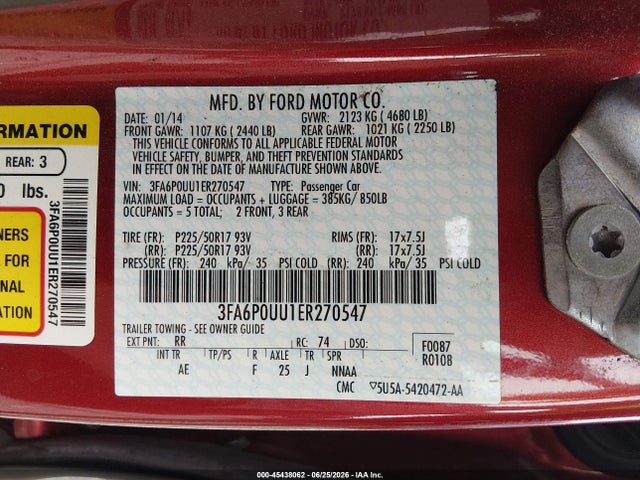 Ford Fusion Hybrid S 2014 3FA6P0UU1ER270547 Image 9